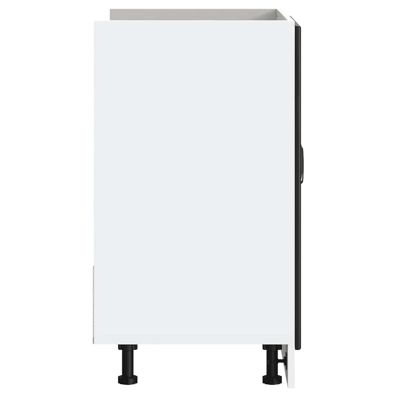 vidaXL Mosogató aljzat szekrény Kalmar fekete 80x46x81,5 cm műanyag fa