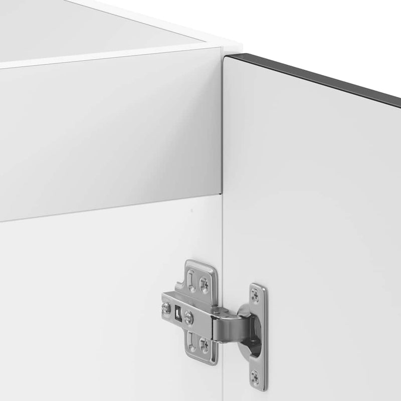 vidaXL Mosogató aljzat szekrény Kalmar fekete 80x46x81,5 cm műanyag fa