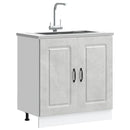 vidaXL Mosogató aljzat szekrény Kalmar betonszürke 80x46x81,5 cm