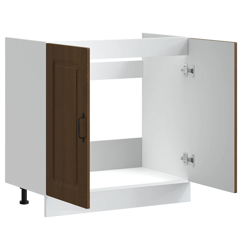 vidaXL Mosogató sljzat szekrény Kalmar barna tölgy 80x46x81,5 cm