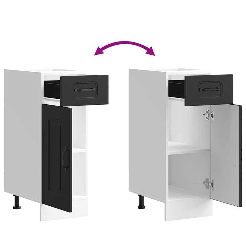 vidaXL Konyhai alapszekrény Kalmar fekete színű műfa