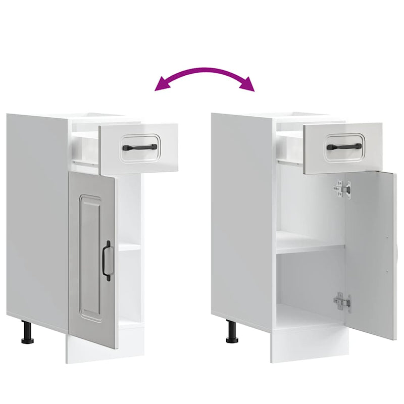 vidaXL Konyhai alapszekrény Kalmar magasfényű fehér színű műfa