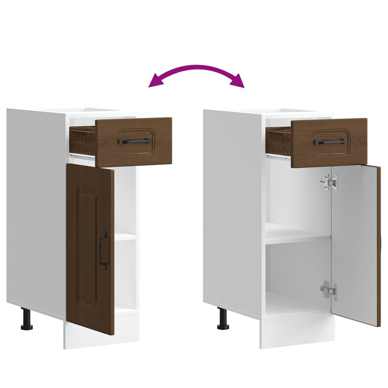 vidaXL Konyhai alapszekrény Kalmar barna tölgyfa műfa