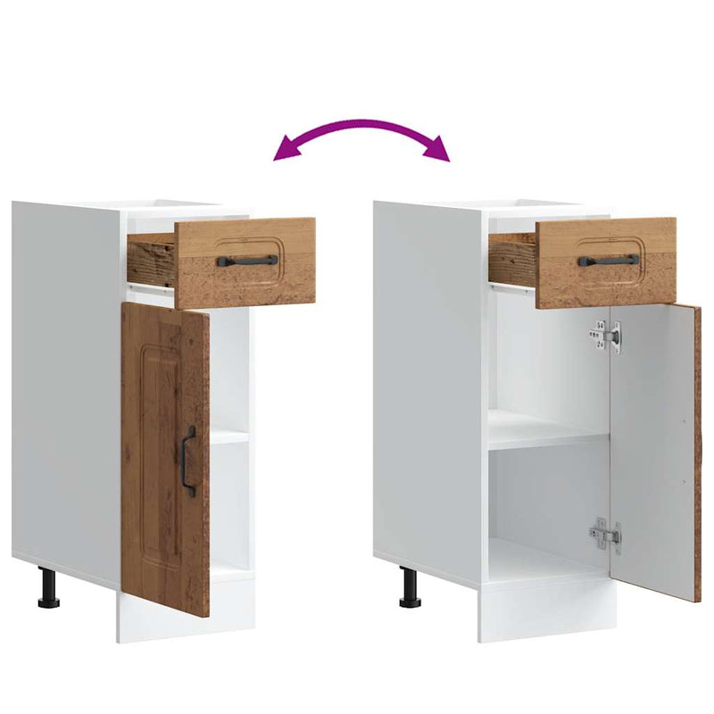 vidaXL konyhai alapszekrény Kalmar régi fából készült fűrészáru