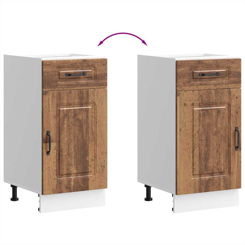 vidaXL konyhai alapszekrény Kalmar régi fából készült fűrészáru