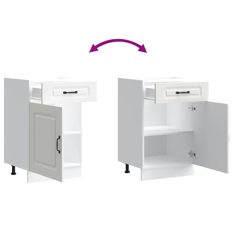 vidaXL Konyhai alsó szekrény Kalmar fehér műfa