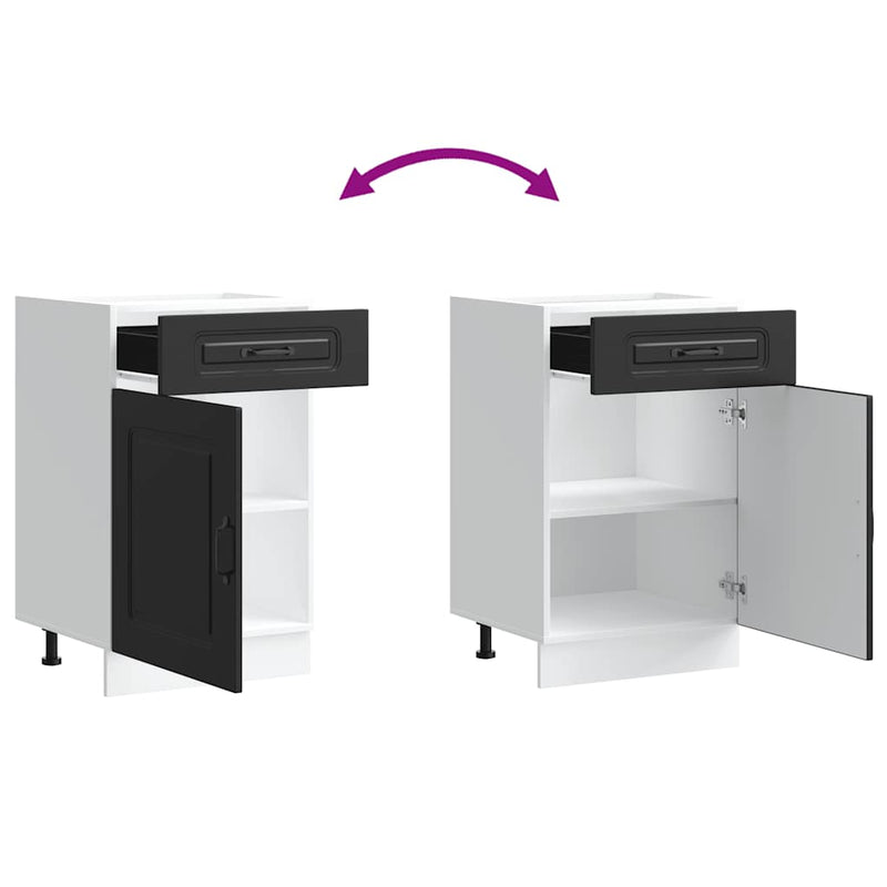 vidaXL Konyhai alapszekrény Kalmar fekete színű műfa