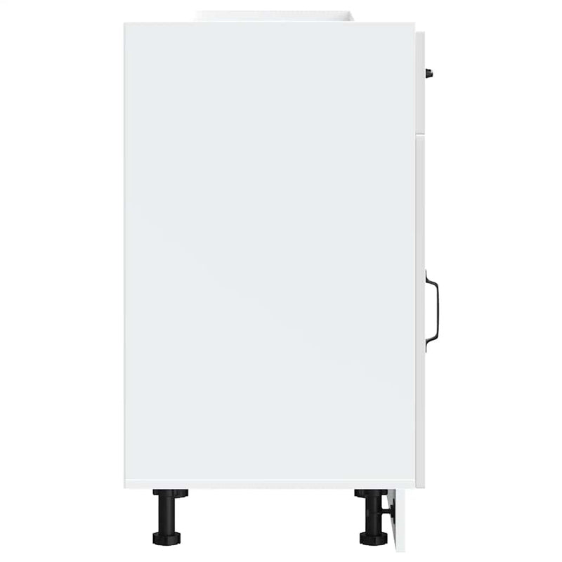 vidaXL Konyhai alapszekrény Kalmar magasfényű fehér színű műfa