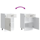 vidaXL Konyhai alapszekrény Kalmar magasfényű fehér színű műfa