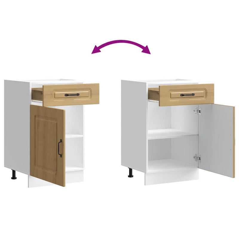 vidaXL Konyhai alapszekrény Kalmar kézműves tölgy műszaki fa