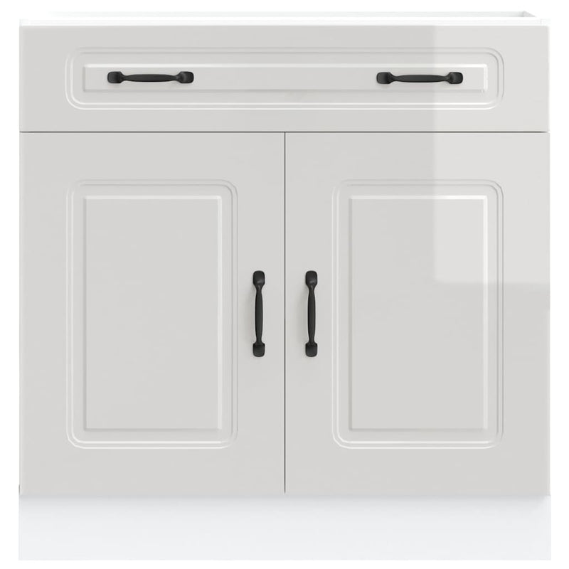 vidaXL Konyhai alapszekrény Kalmar magasfényű fehér színű műfa