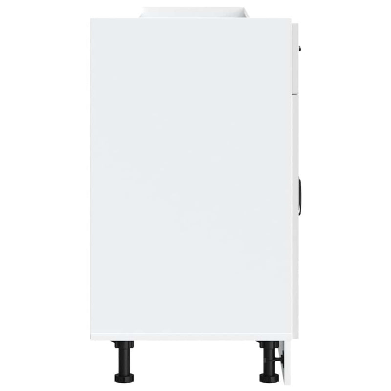 vidaXL Konyhai alapszekrény Kalmar magasfényű fehér színű műfa