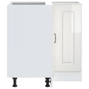 vidaXL Konyhai sarok alapszekrény Kalmar magasfényű fehér színű műfa