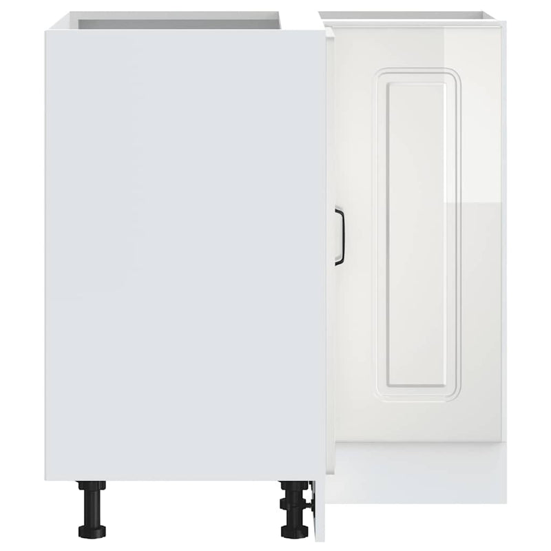 vidaXL Konyhai sarok alapszekrény Kalmar magasfényű fehér színű műfa