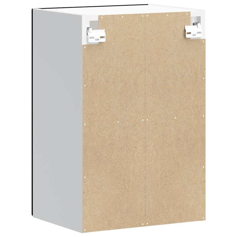 vidaXL Konyhai fali szekrény üvegajtóval Kalmar fekete színű fűrészáru