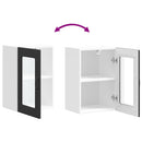 vidaXL Konyhai fali szekrény üvegajtóval Kalmar fekete színű fűrészáru