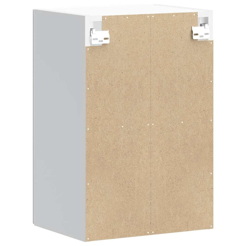 vidaXL Konyhai fali szekrény üvegajtóval Kalmar magasfényű fehér színű