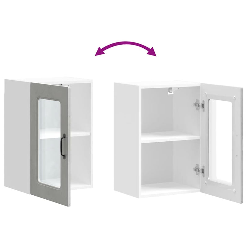 vidaXL Konyhai fali szekrény üvegajtóval Kalmar beton szürke műfa