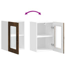 vidaXL konyhai fali szekrény üvegajtóval Kalmar füstölt tölgy