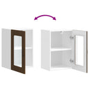 vidaXL Konyhai fali szekrény üvegajtóval Kalmar barna tölgy színű műfa