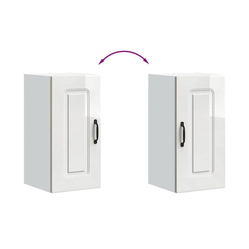 vidaXL konyhai fali szekrény Kalmar magasfényű fehér színű fából