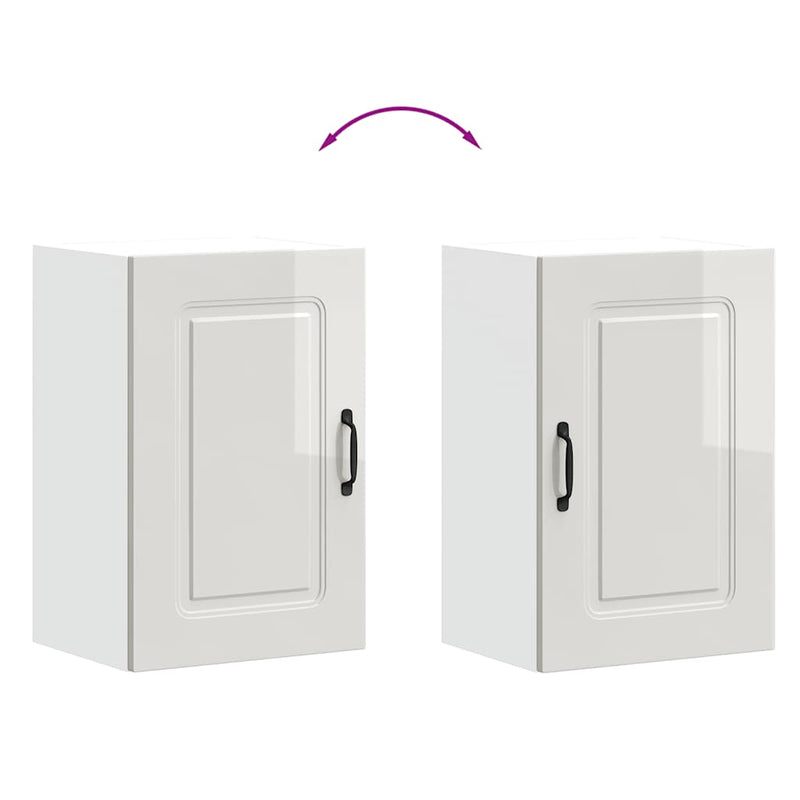 vidaXL konyhai fali szekrény Kalmar magasfényű fehér színű fából