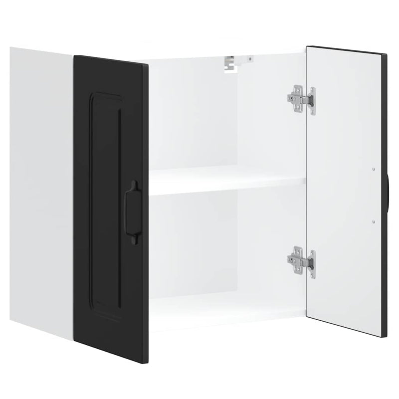 vidaXL konyhai fali szekrény Kalmar fekete színű fűrészáru