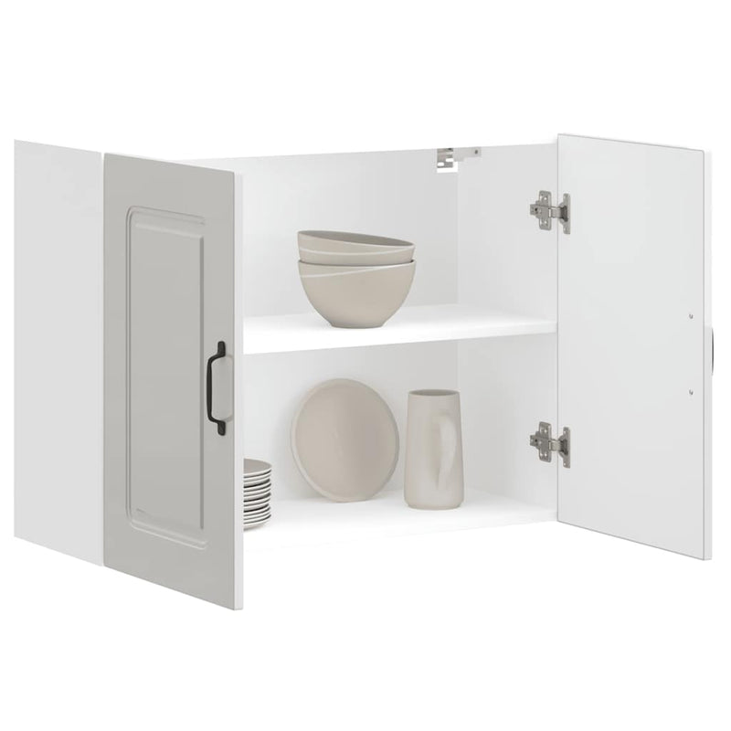 vidaXL konyhai fali szekrény Kalmar magasfényű fehér színű fából