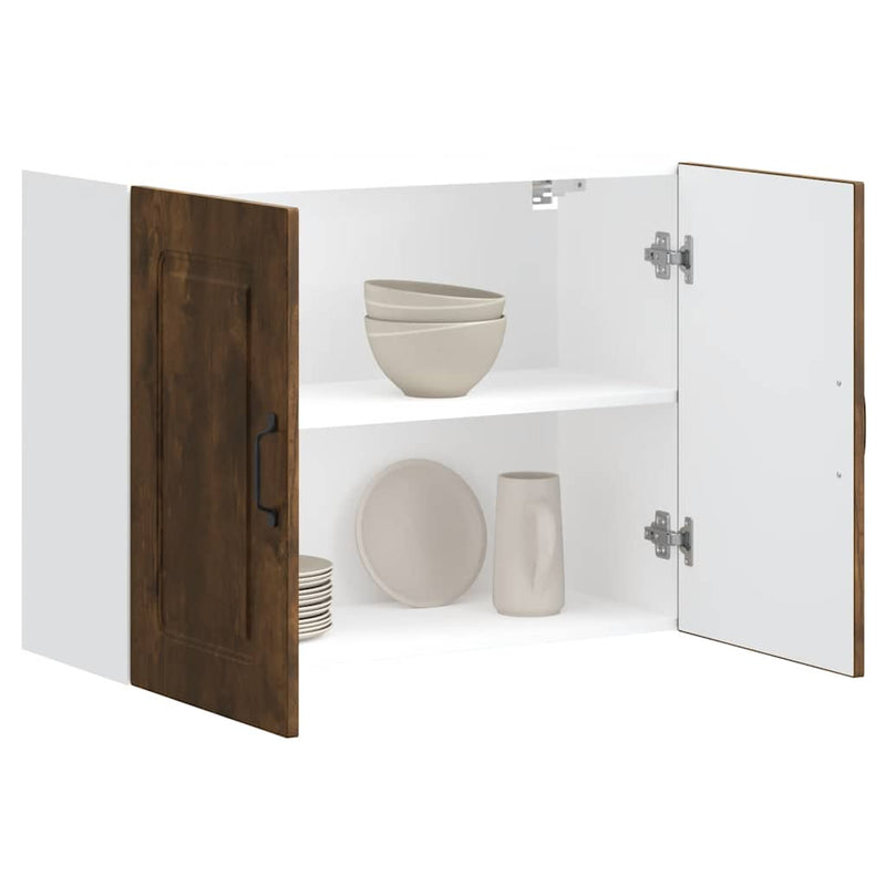 vidaXL konyhai fali szekrény Kalmar füstölt tölgy fűrészelt fa