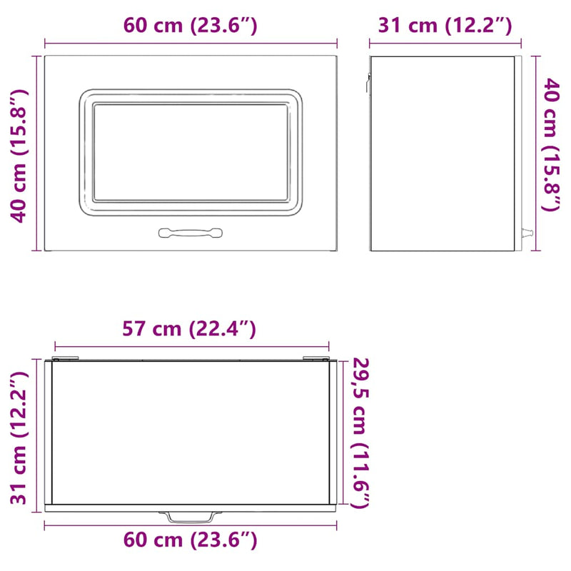 vidaXL konyhai fali szekrény Kalmar beton szürke színű műfa