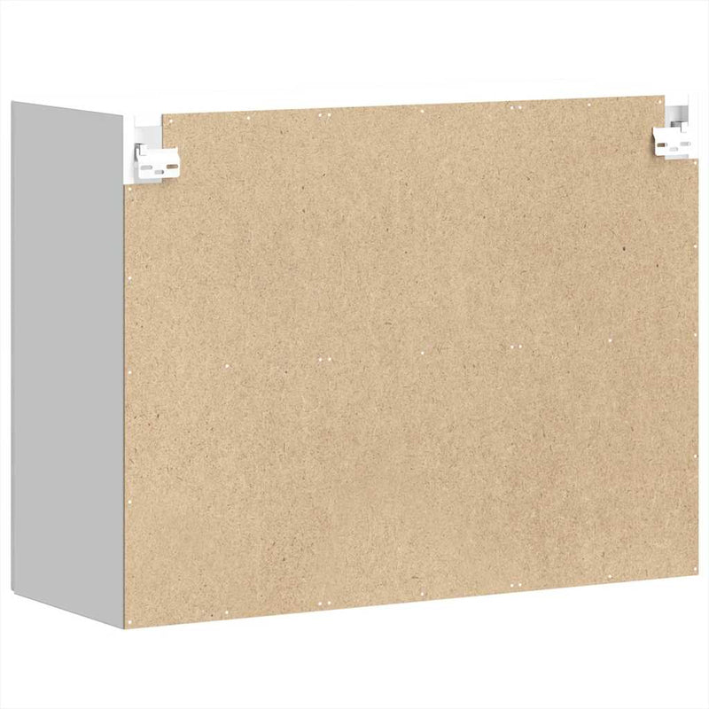 vidaXL Konyhai fali szekrény üvegajtóval Kalmar magasfényű fehér színű