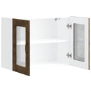 vidaXL konyhai fali szekrény üvegajtóval Kalmar füstölt tölgy