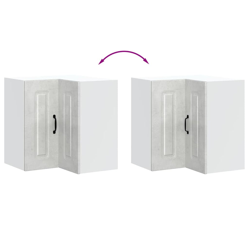 vidaXL Konyhai fali sarokszekrény Kalmar beton szürke műfa