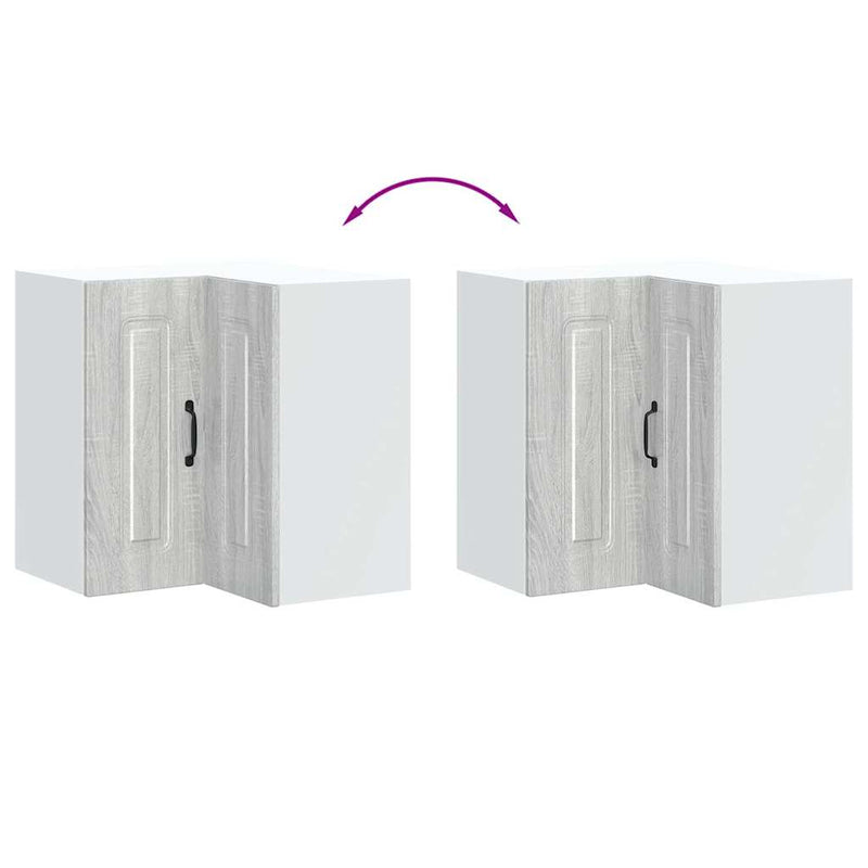 vidaXL Konyhai fali sarokszekrény Kalmar szürke sonoma műfa