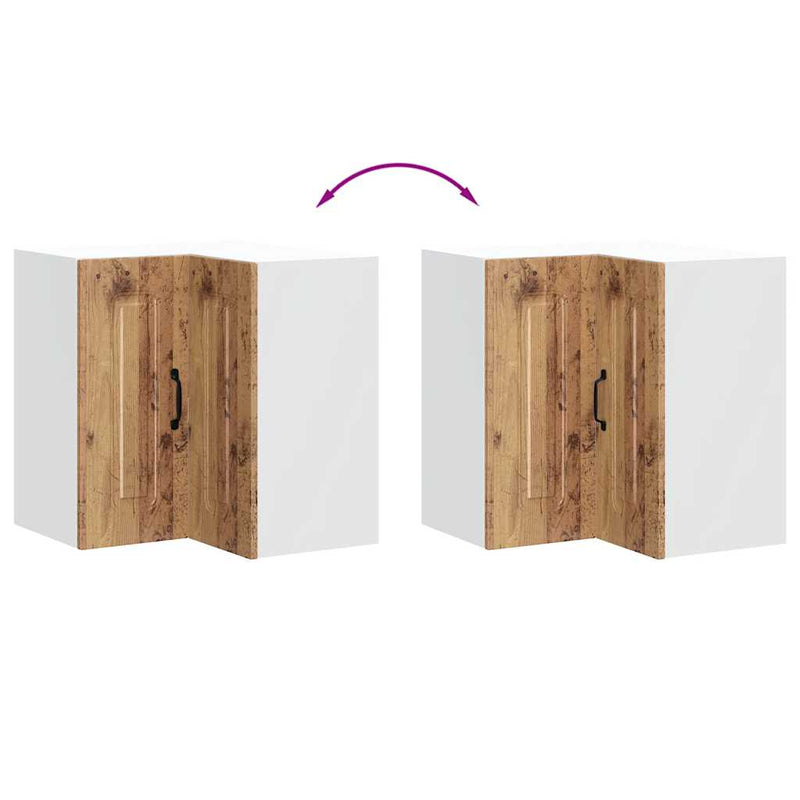 vidaXL Konyhai fali sarokszekrény Kalmar régi fából színű műfa