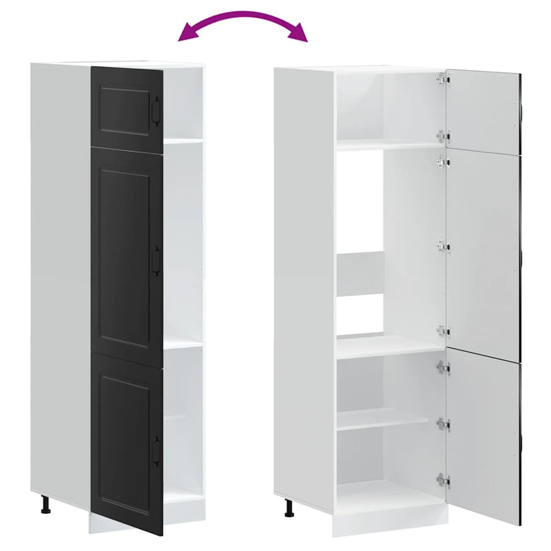 vidaXL konyhaszekrény Kalmar fekete színű műfa