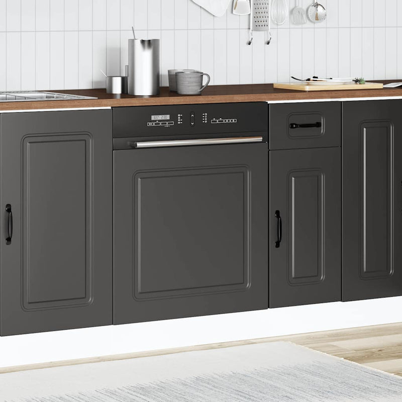 vidaXL mosogatógép panel Kalmar fekete 60x1,5x67 cm gépesített fa