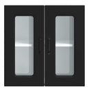 vidaXL Konyhai fali szekrény üvegajtóval Kalmar fekete színű fűrészáru