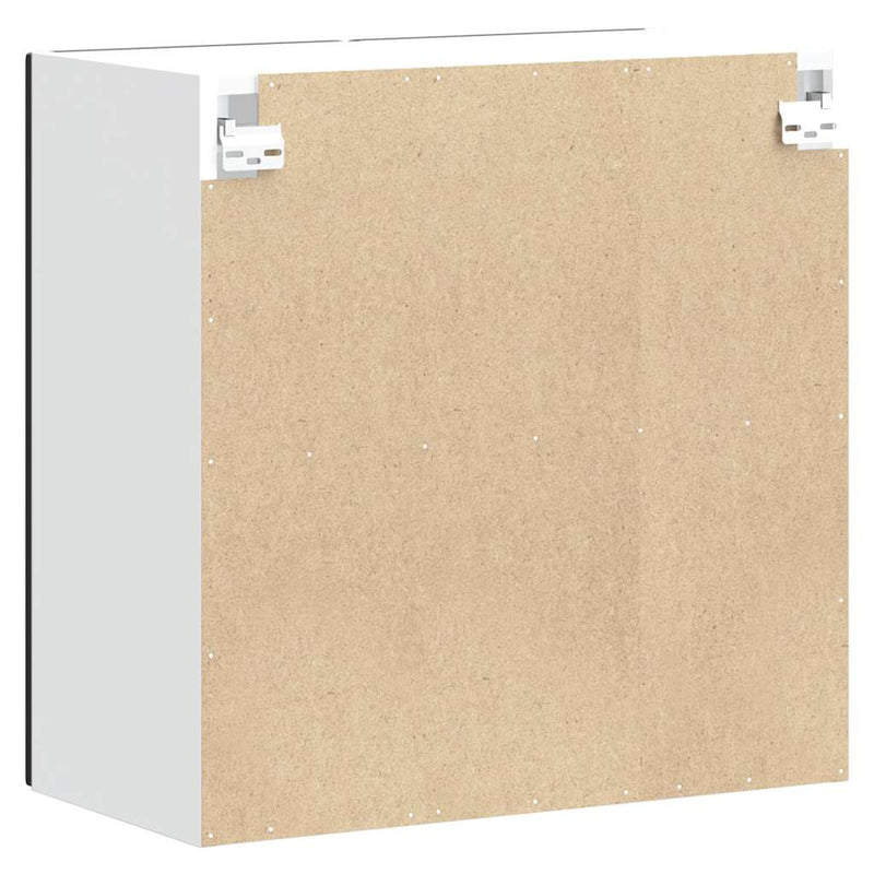 vidaXL Konyhai fali szekrény üvegajtóval Kalmar fekete színű fűrészáru