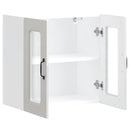 vidaXL Konyhai fali szekrény üvegajtóval Kalmar magasfényű fehér színű