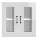 vidaXL Konyhai fali szekrény üvegajtóval Kalmar magasfényű fehér színű