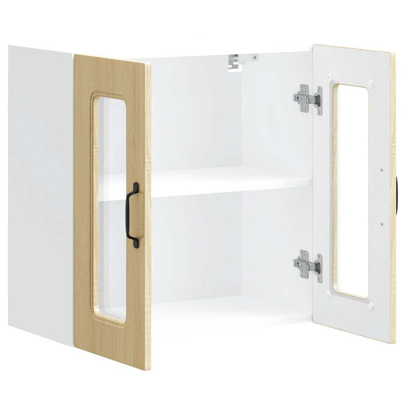 vidaXL konyhai fali szekrény üvegajtóval Kalmar sonoma tölgy