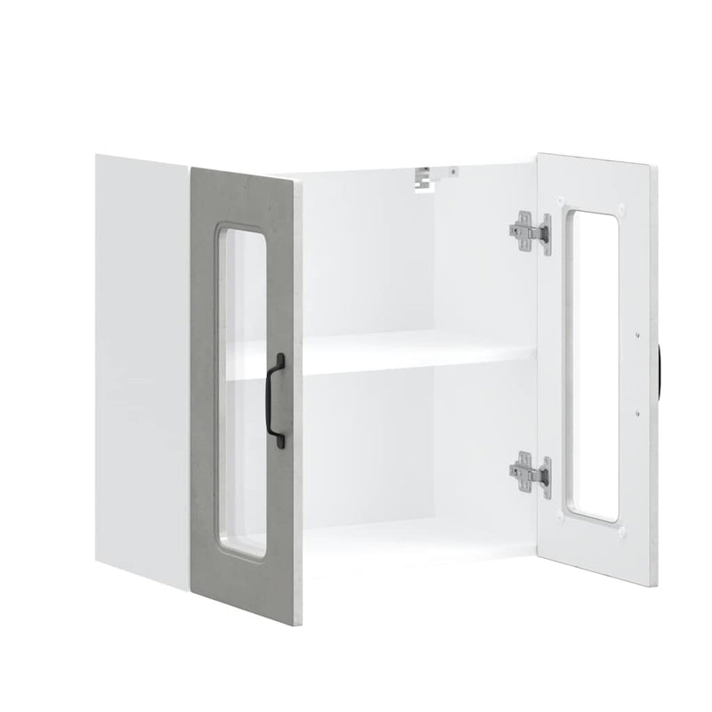 vidaXL Konyhai fali szekrény üvegajtóval Kalmar beton szürke műfa