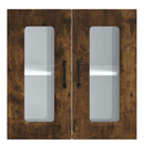 vidaXL konyhai fali szekrény üvegajtóval Kalmar füstölt tölgy