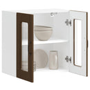 vidaXL Konyhai fali szekrény üvegajtóval Kalmar barna tölgy színű műfa