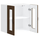 vidaXL Konyhai fali szekrény üvegajtóval Kalmar barna tölgy színű műfa