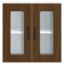 vidaXL Konyhai fali szekrény üvegajtóval Kalmar barna tölgy színű műfa