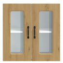 vidaXL konyhai fali szekrény üvegajtóval Kalmar kézműves tölgy