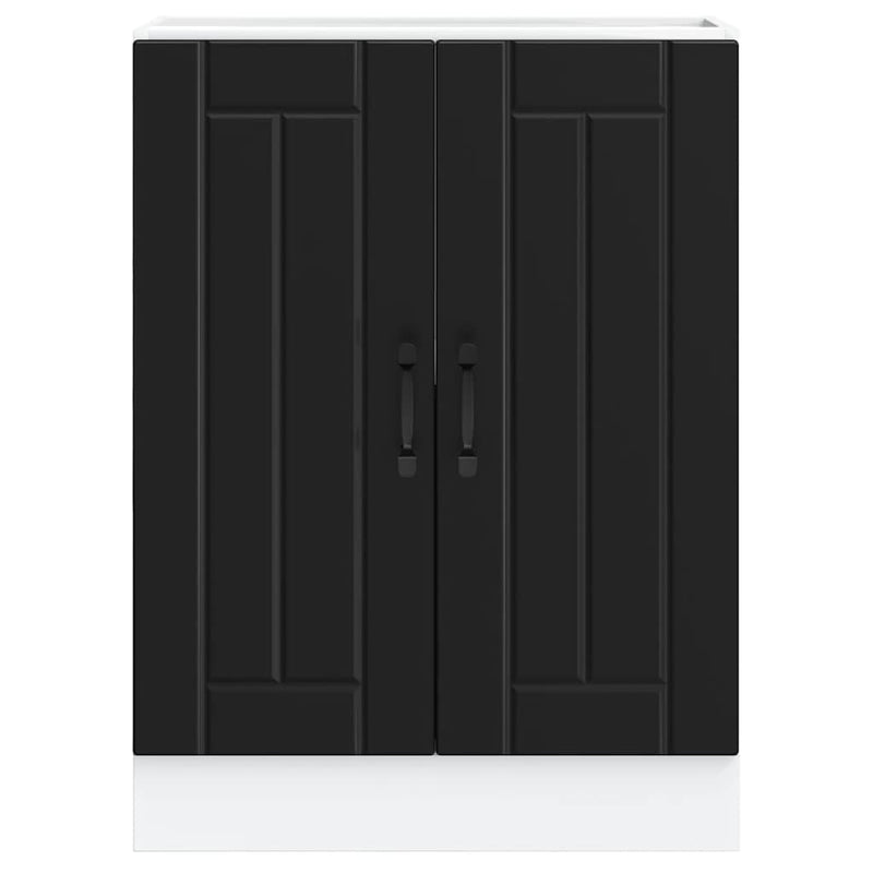 vidaXL mosdóaljzatos szekrény Lucca fekete szerelt fa