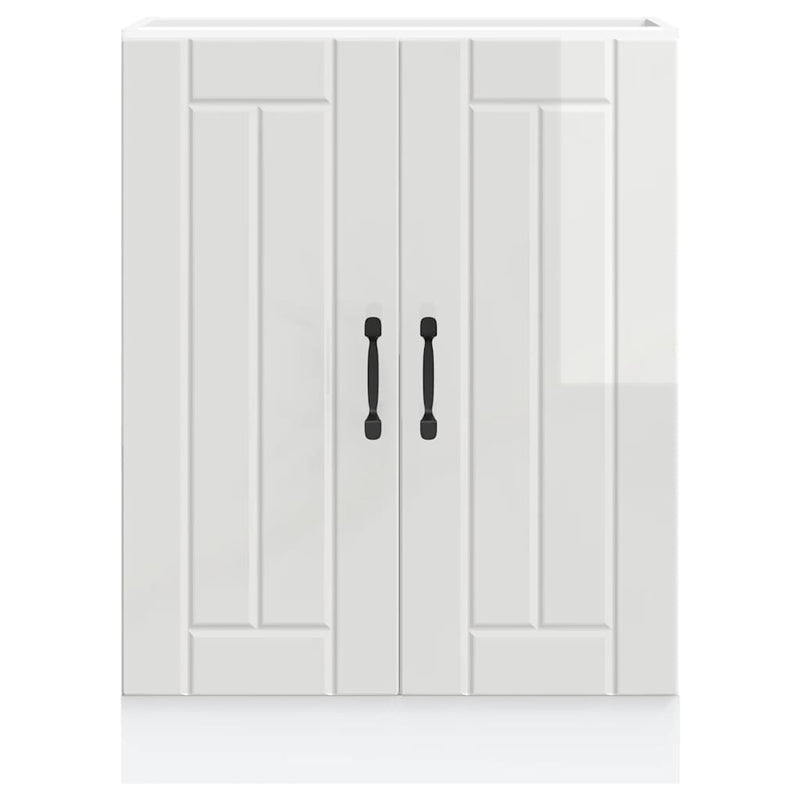 vidaXL mosdóaljzatos szekrény Lucca magasfényű fehér szerelt fa